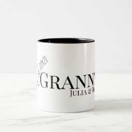 Granny or Grammy Established Custom Year Modern  Två-Tonad Mugg