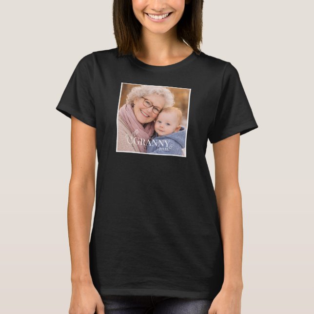 Granny or Grammy photo Established Year Heart T Shirt (Framsida)