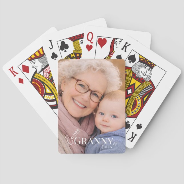Granny Photo Established Year Modern  Casinokort (Baksidan)