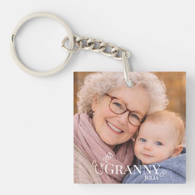 Granny Photo Established Year Modern Heart (Framsidan)