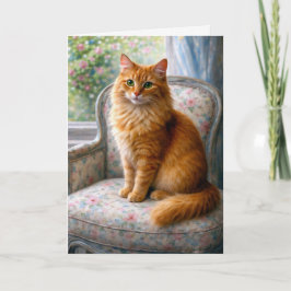 Granny’s Chair, Cat Blank Card Kort