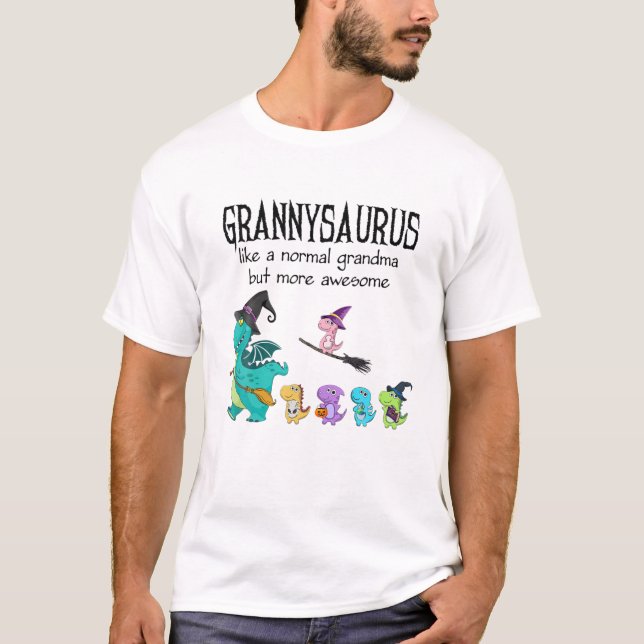 Granny Saurus som en normal farmor - Dinosaur Gif T Shirt (Framsida)