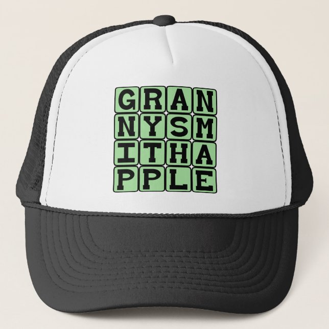 Granny Smith-äpple, färg och frukt Truckerkeps (Framsida)