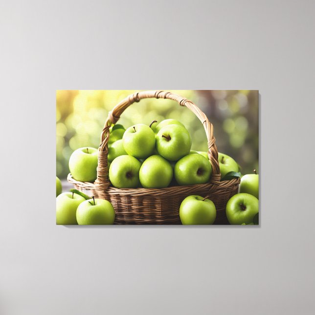 Granny Smith-äpplen Canvastryck (Framsida)