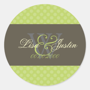 Granny Smith Polka dots monogram/diy färg Runt Klistermärke