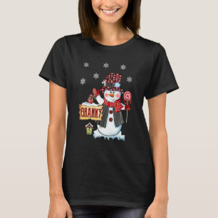 Granny Snögubbe jul Candy cane Red Play Sant T Shirt
