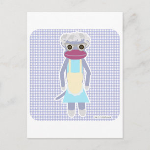 Granny Sock monkey Vykort