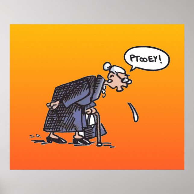 Granny Spitting! poster skärsten! (Framsidan)