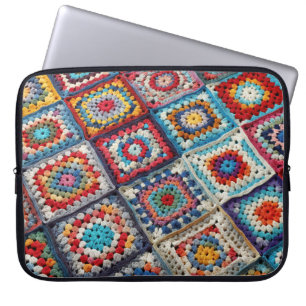 Granny Square Crochete Quilt Laptop Fodral