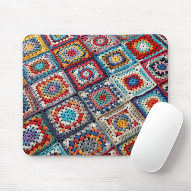 Granny Square Crochete Quilt Musmatta (Med mus)