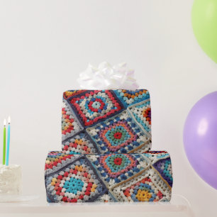 Granny Square Crochete Quilt Presentpapper