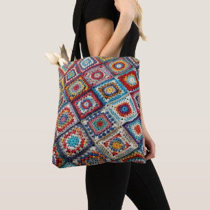 Granny Square Crochete Quilt Tygkasse