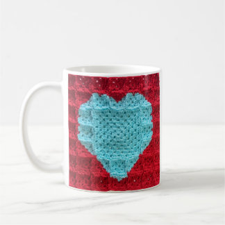Granny Square Heart Mugg, Heart-kaffe kopp
