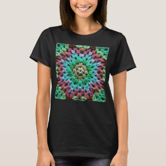Granny Square Virkmönster Sjuttioåtal Retro Bei T Shirt