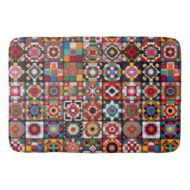Granny Squares Crochet Mönster Blanket Print Badrumsmatta