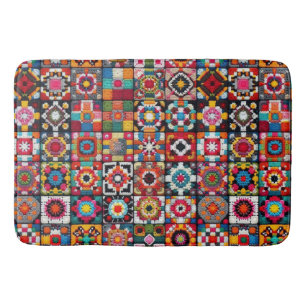 Granny Squares Crochet Mönster Blanket Print Badrumsmatta