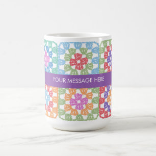 Granny Squares Crochet Mugg