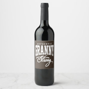 Granny Strong Vinflaska Etikett