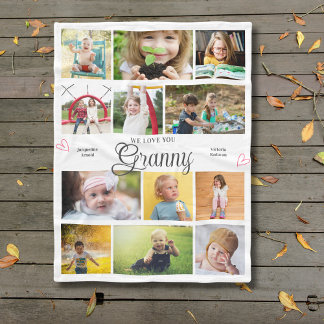 Granny We Kärlek You Personlig Hearts Fleecefilt