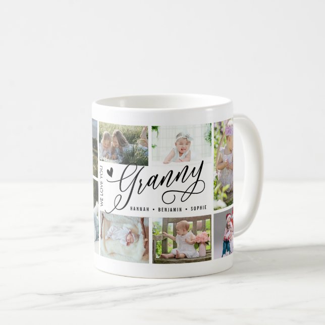 Granny We Kärlek You Photo Collage Kaffemugg (Framsida höger)