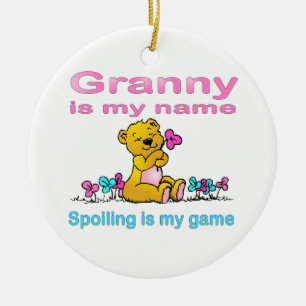Grannyen är mitt namn som spolierar är min lek julgransprydnad keramik