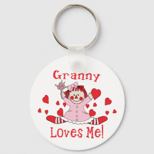 Grannykärlek mig trasdocka nyckelring