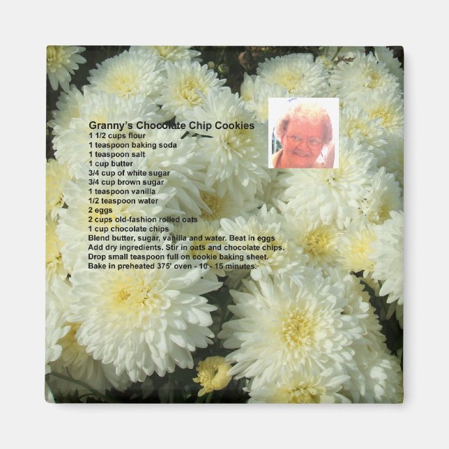 Grannys Chocolate Chip Cookies Recipe magnet (Framsidan)