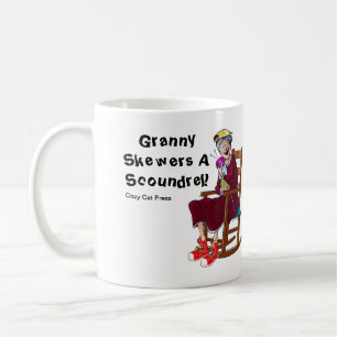Grannysteknålar en Scoundrel - svart bokstäver Kaffemugg