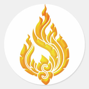 Granok Flames Runt Klistermärke