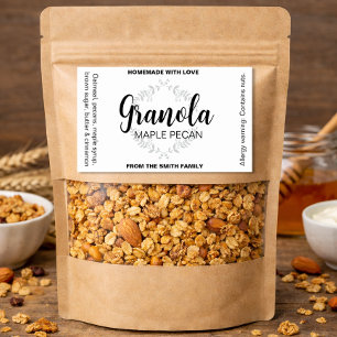 Granola (eller din formulering) Hemmagjord Etikett