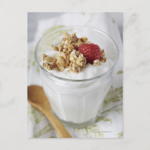 Granola, havre, rostat, frukt, bär, hallon, havre, vykort