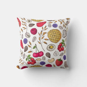 Granola, Müsli, sömlös mönster. Havreflingor, hand Kudde