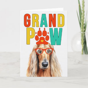 GranPAW Afghan Hound GrandDOG Grandföräldrar Day Helgkort