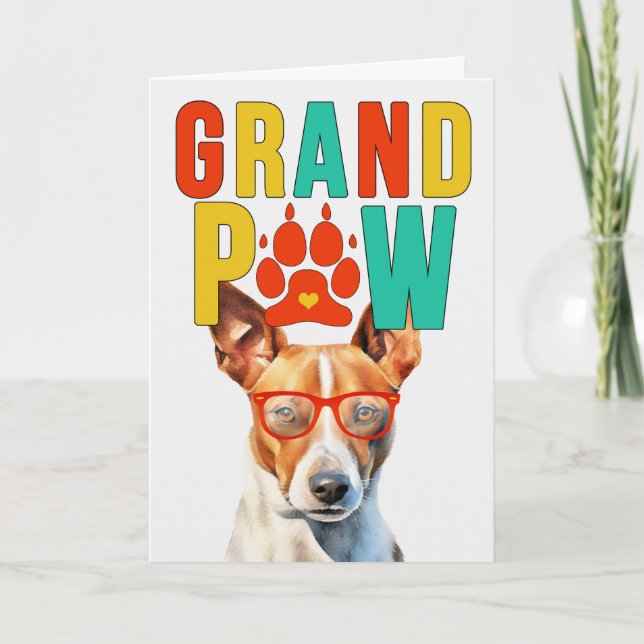 GranPAW Basenji Hund Funny GrandföräldrDay Helgkort (Framsida)