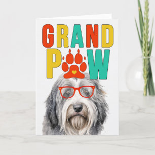 GranPAW Bearded Collie Hund Funny GrandföräldrDay Helgkort