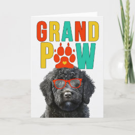 GranPAW Black Labradoodle Funny Grandföräldrar Day Helgkort
