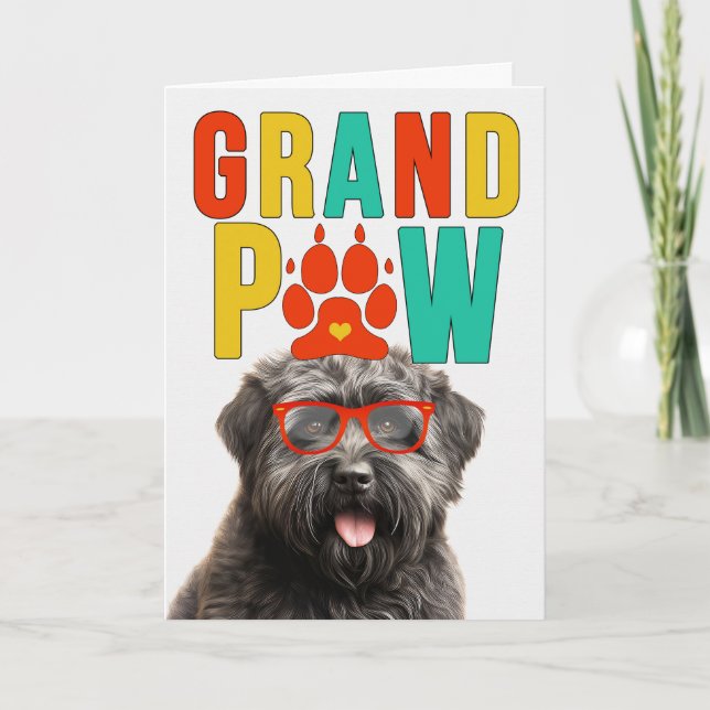 GranPAW Bouvier Hund Funny GrandföräldrDay Helgkort (Framsida)
