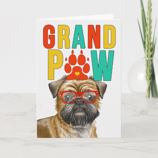GranPAW Brussels Griffon Funny Grandföräldrar Day Helgkort (Framsida)