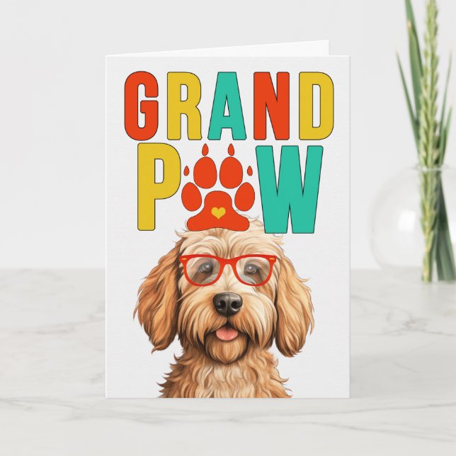 GranPAW Caramel Labradoodle Funny Grandföräldrar D Helgkort (Framsida)
