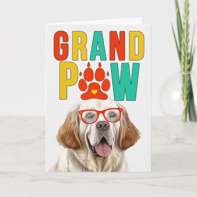 GranPAW Clumber Spain GrandDOG Grandföräldrar Day Helgkort (Framsida)