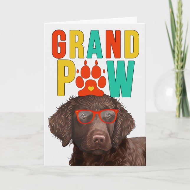 GranPAW Curly Jackat Hund Funny Grandparent Day Helgkort (Framsida)