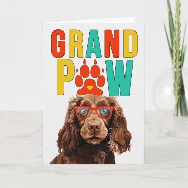 GranPAW Fält Spanska HUND Grandföräldrar Day Helgkort (Framsida)
