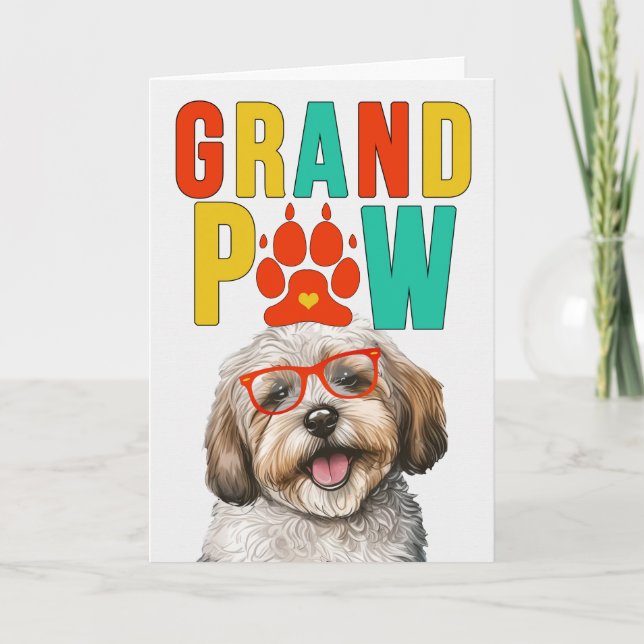 GranPAW Havanese HUND Funny GrandföräldrDay Helgkort (Framsida)