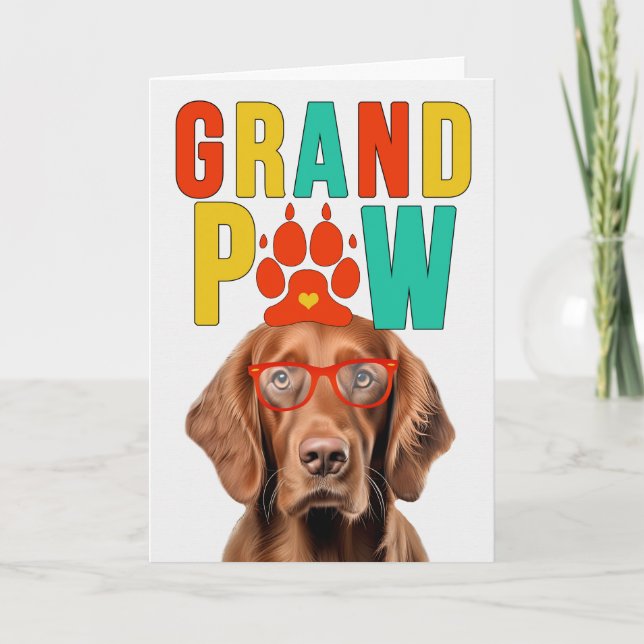 GranPAW Irish Setter Hund Funny Grandparent Day Helgkort (Framsida)