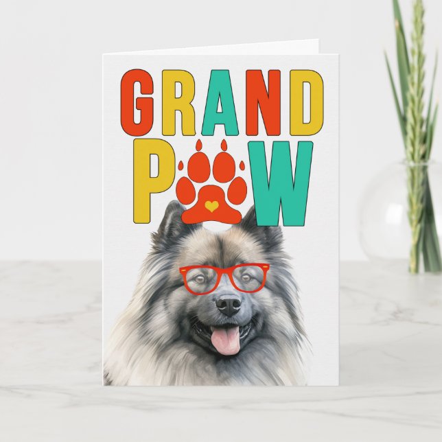 GranPAW Keeshond Hund Funny Grandparent Day Helgkort (Framsida)