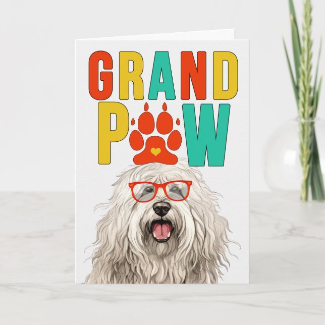 GranPAW Komondor HUND Funny GrandföräldrDay Helgkort (Framsida)