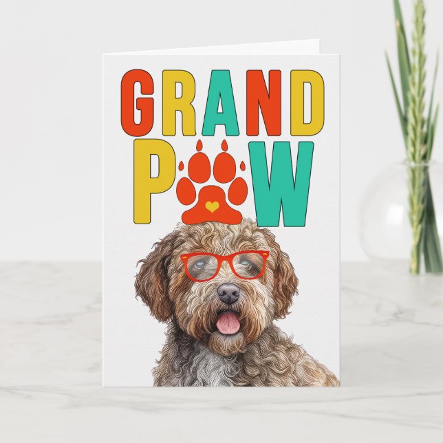 GranPAW Lagotto Romagnolo Funny Grandföräldrar Day Helgkort (Framsida)