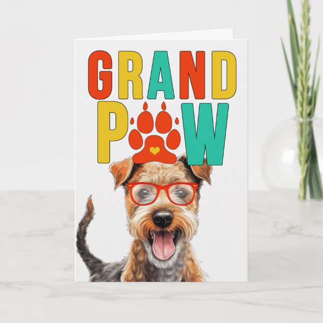 GranPAW Lakeland Terrier Funny GrandföräldrDay Helgkort (Framsida)