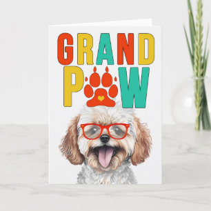 GranPAW Maltipoo Hund Funny GrandföräldrDay Helgkort