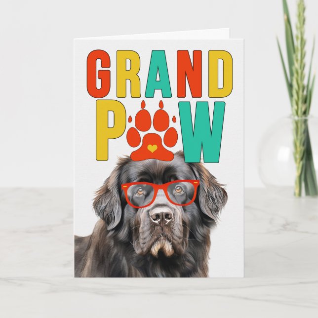 GranPAW Newfoundland Hund Funny Grandparent Day Helgkort (Framsida)